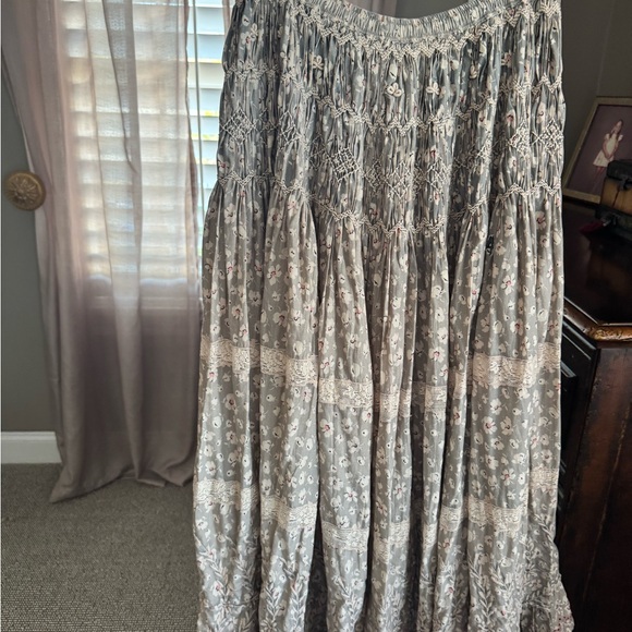 Magnolia Pearl Blue Floral Maxi Skirt - Picture 2 of 3